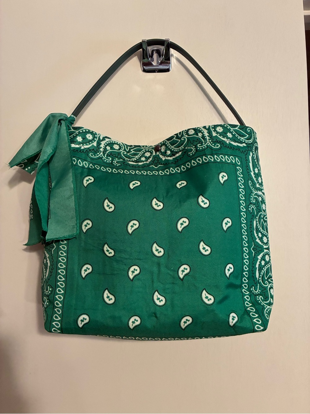 Green Bandana-Print Shoulder Bag